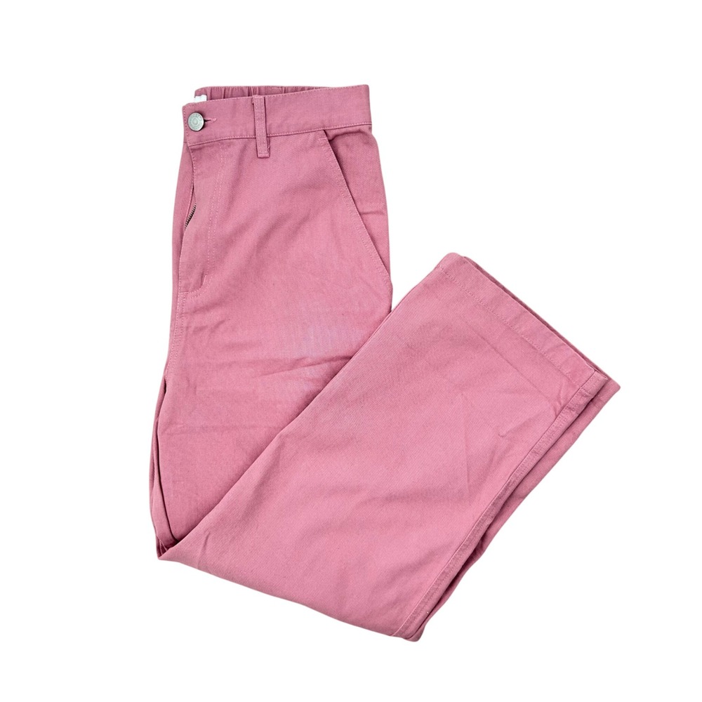 Obey Straggler Carpenter Pants Pink Cotton Twill Straight Leg Size 26 Womens